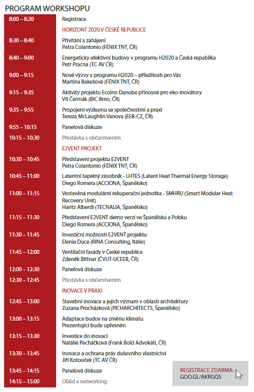 E2V workshop Prague agenda